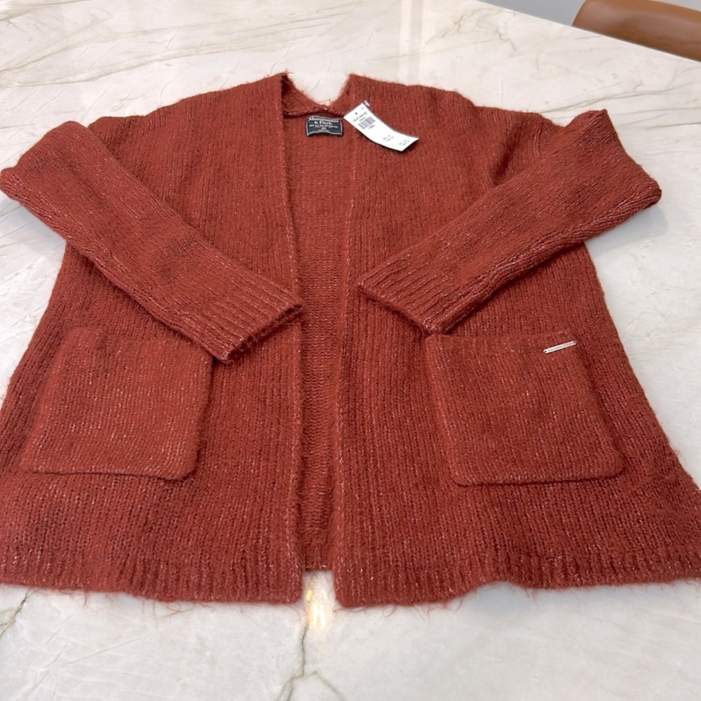 Abercrombie & Fitch Open Front Rust Colored Cardigan